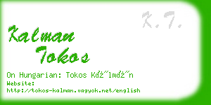 kalman tokos business card